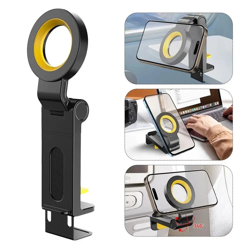 CH21 Portable Travel Folding Phone Stand Airplane Train Desktop Magnetic Cellphone Holder - 6