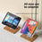 J27 Adjustable Tablets Laptops Cooling Stand Riser Wooden Base Metal Rotating Foldable Desktop Bracket - Silver - 7