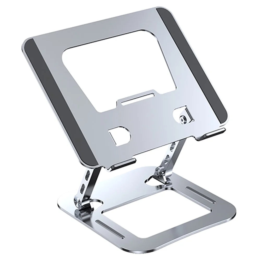 J30 Adjustable Foldable Laptop Stand Portable Alloy Steel Desktop Notebook Cooling Riser - Silver - 1