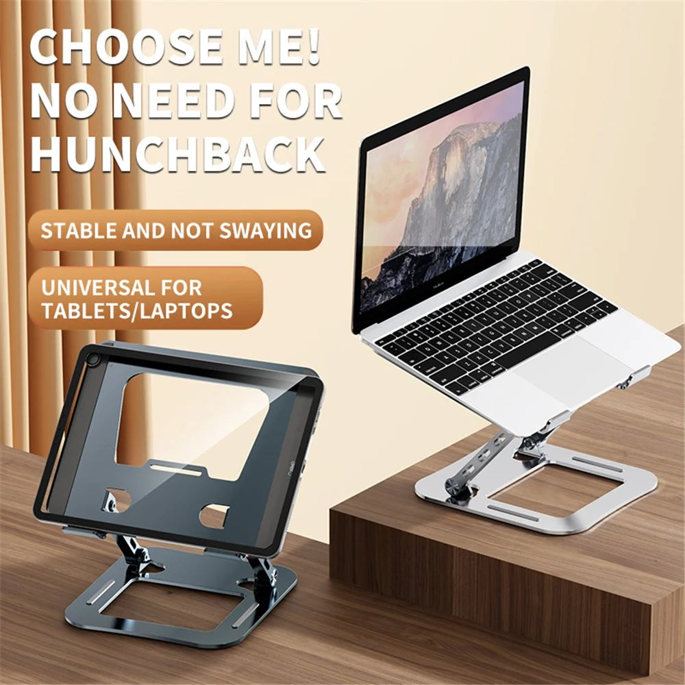 J30 Adjustable Foldable Laptop Stand Portable Alloy Steel Desktop Notebook Cooling Riser - Silver - 5