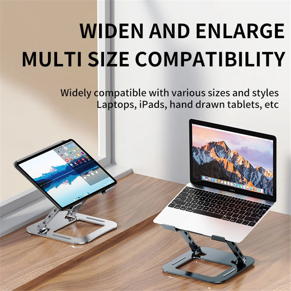 J30 Adjustable Foldable Laptop Stand Portable Alloy Steel Desktop Notebook Cooling Riser - Silver - 6