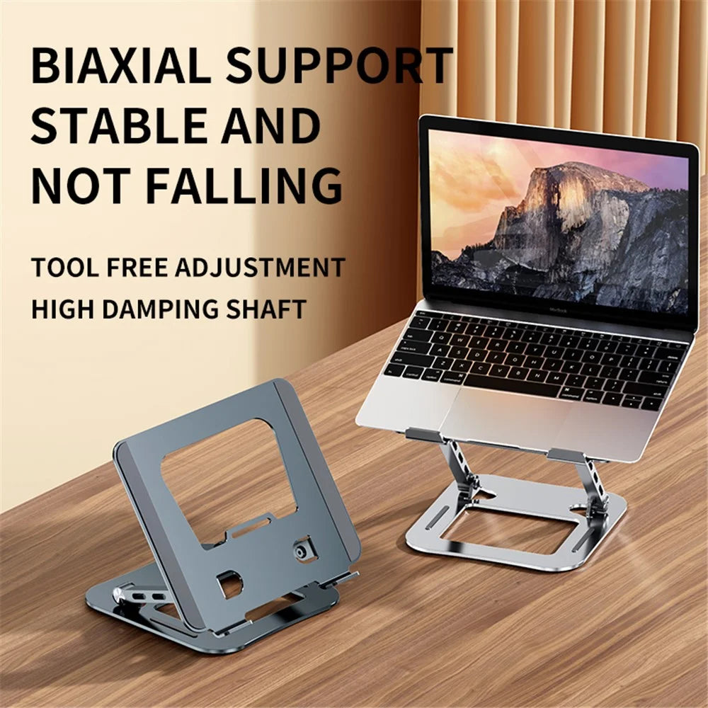J30 Adjustable Foldable Laptop Stand Portable Alloy Steel Desktop Notebook Cooling Riser - Silver - 7