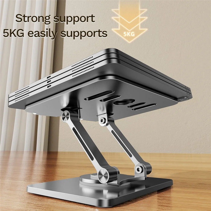 J58 Cooling Gaming Stand Rotating Tablet Holder Dual Rod Support Alloy Steel Foldable Cradle - Silver - 3