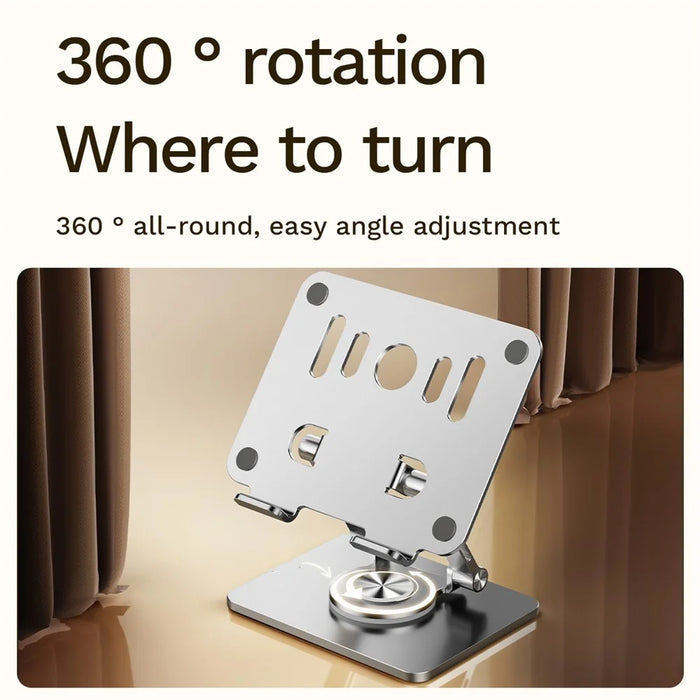 J58 Cooling Gaming Stand Rotating Tablet Holder Dual Rod Support Alloy Steel Foldable Cradle - Silver - 5
