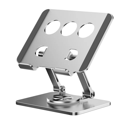 J59 Aluminum Alloy Desktop Stand 360 Degree Rotating Tablet Holder Height Adjustable - Silver - 1