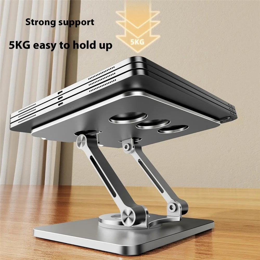 J59 Aluminum Alloy Desktop Stand 360 Degree Rotating Tablet Holder Height Adjustable - Silver - 3
