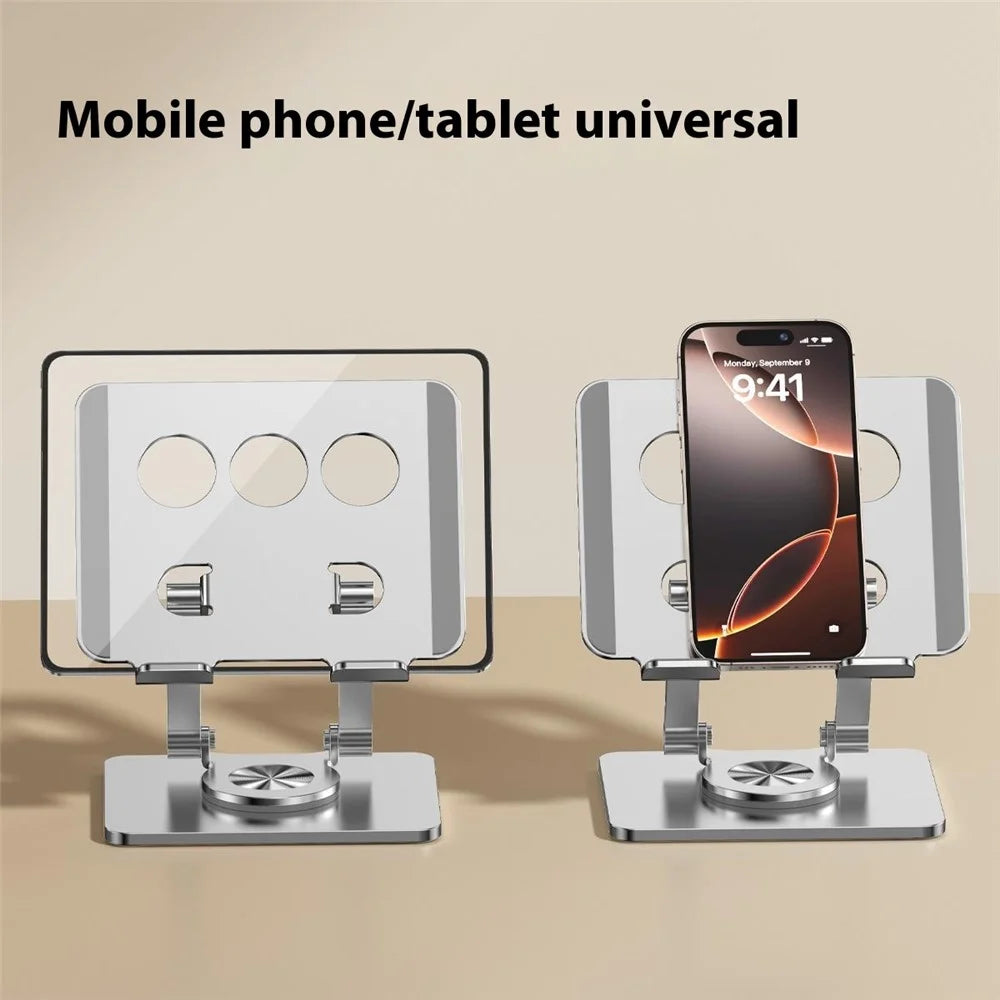 J59 Aluminum Alloy Desktop Stand 360 Degree Rotating Tablet Holder Height Adjustable - Silver - 7