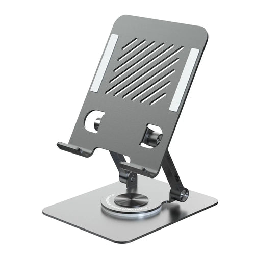 L8 Desktop 360° Rotating Metal Foldable Cooling Tablet Phone Stand 2-in-1 Height Adjustable Holder - 1