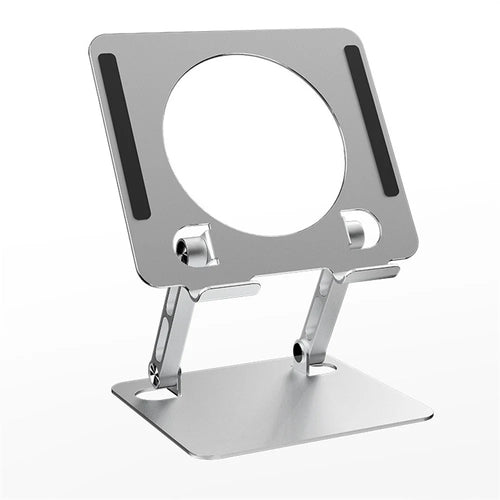 J23S Desktop Metal Stand Folding Heat Dissipation Tablet Holder Height Adjustable for Home / Office - Silver - 1