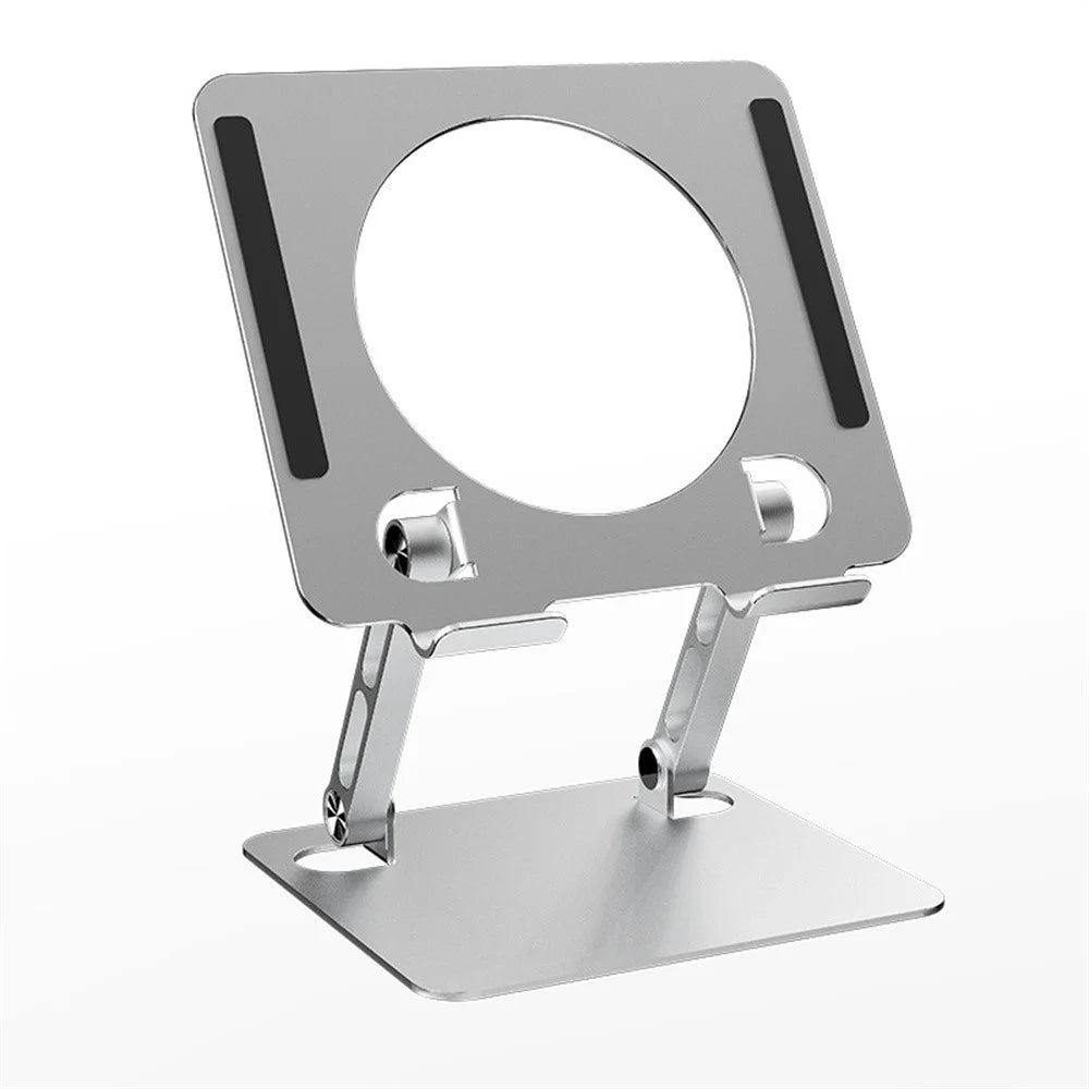 J23S Desktop Metal Stand Folding Heat Dissipation Tablet Holder Height Adjustable for Home / Office - Silver - 1