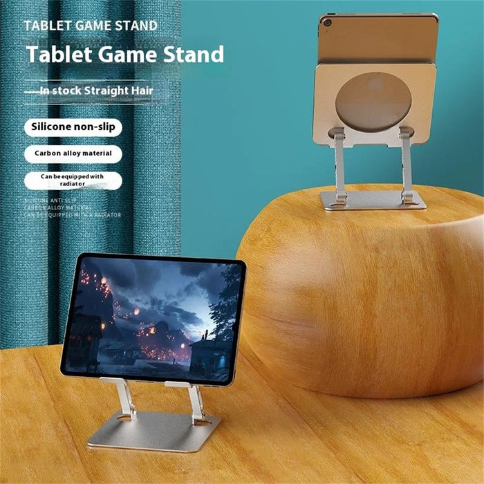 J23S Desktop Metal Stand Folding Heat Dissipation Tablet Holder Height Adjustable for Home / Office - Silver - 2