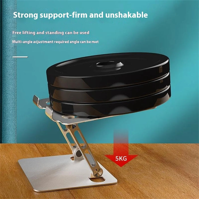 J23S Desktop Metal Stand Folding Heat Dissipation Tablet Holder Height Adjustable for Home / Office - Silver - 5