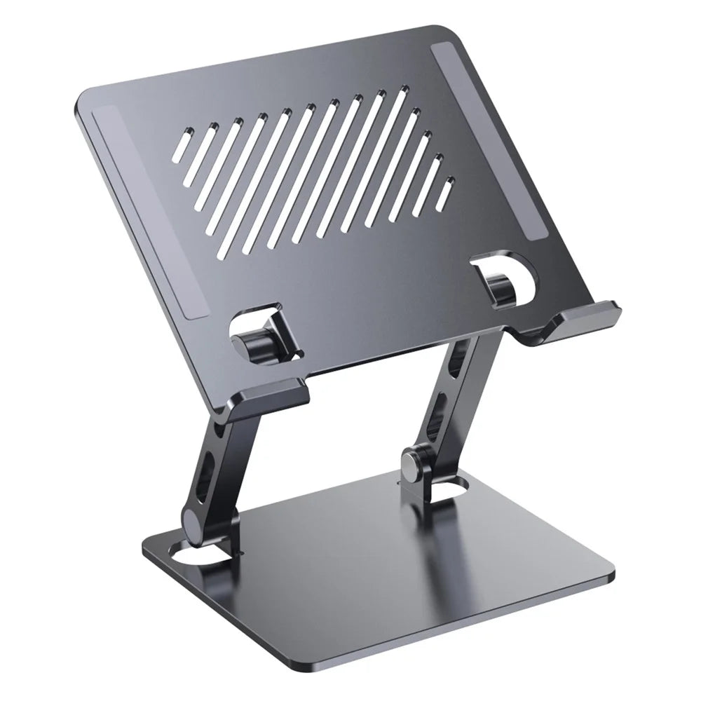 J26S Desktop Universal Tablet Stand Alloy Steel Metal Foldable Height Adjustable Holder - Grey - 1