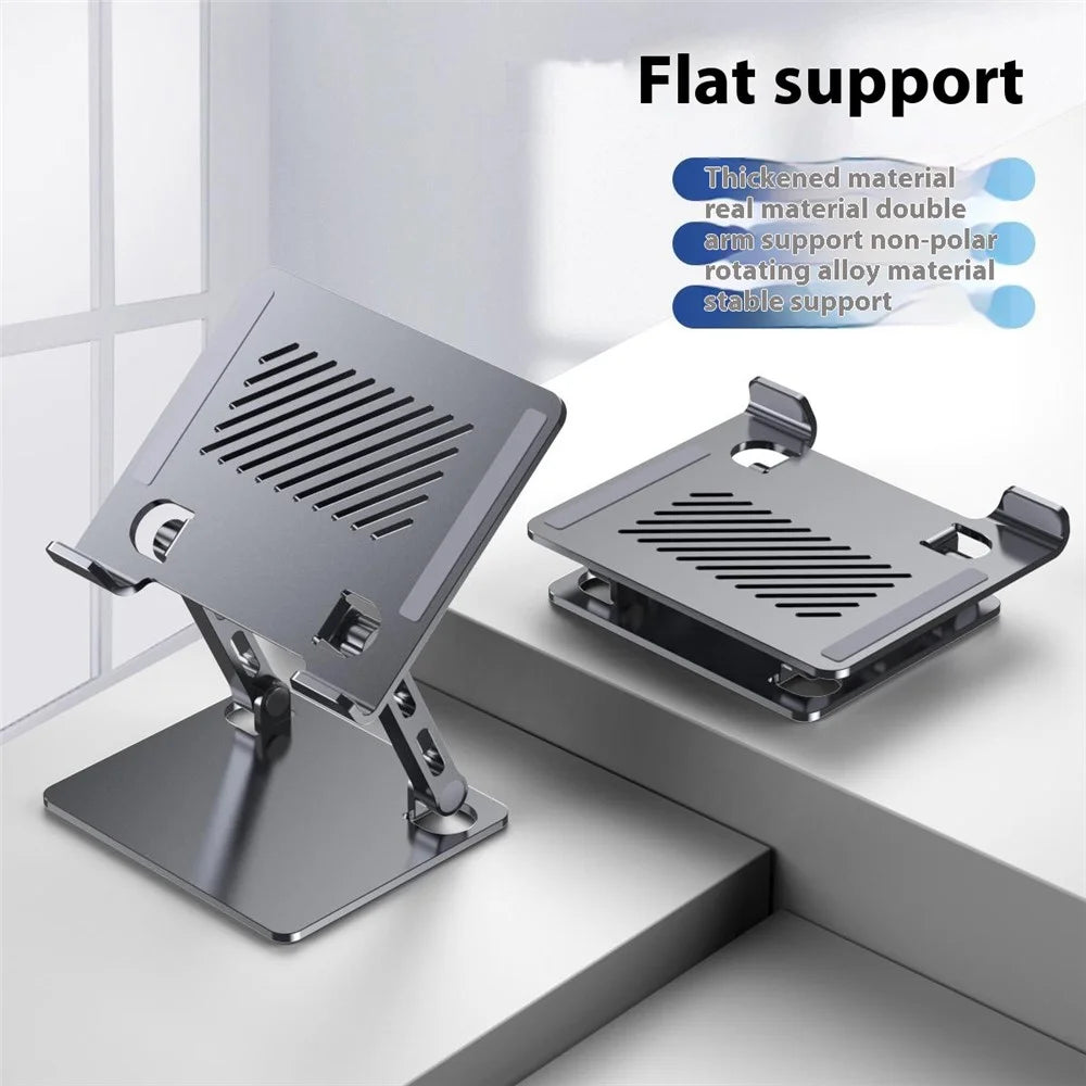 J26S Desktop Universal Tablet Stand Alloy Steel Metal Foldable Height Adjustable Holder - Grey - 2