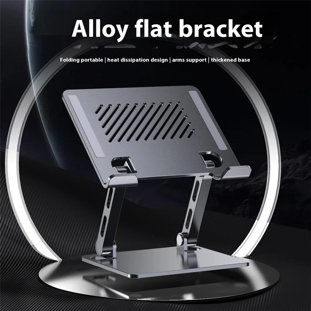 J26S Desktop Universal Tablet Stand Alloy Steel Metal Foldable Height Adjustable Holder - Grey - 3