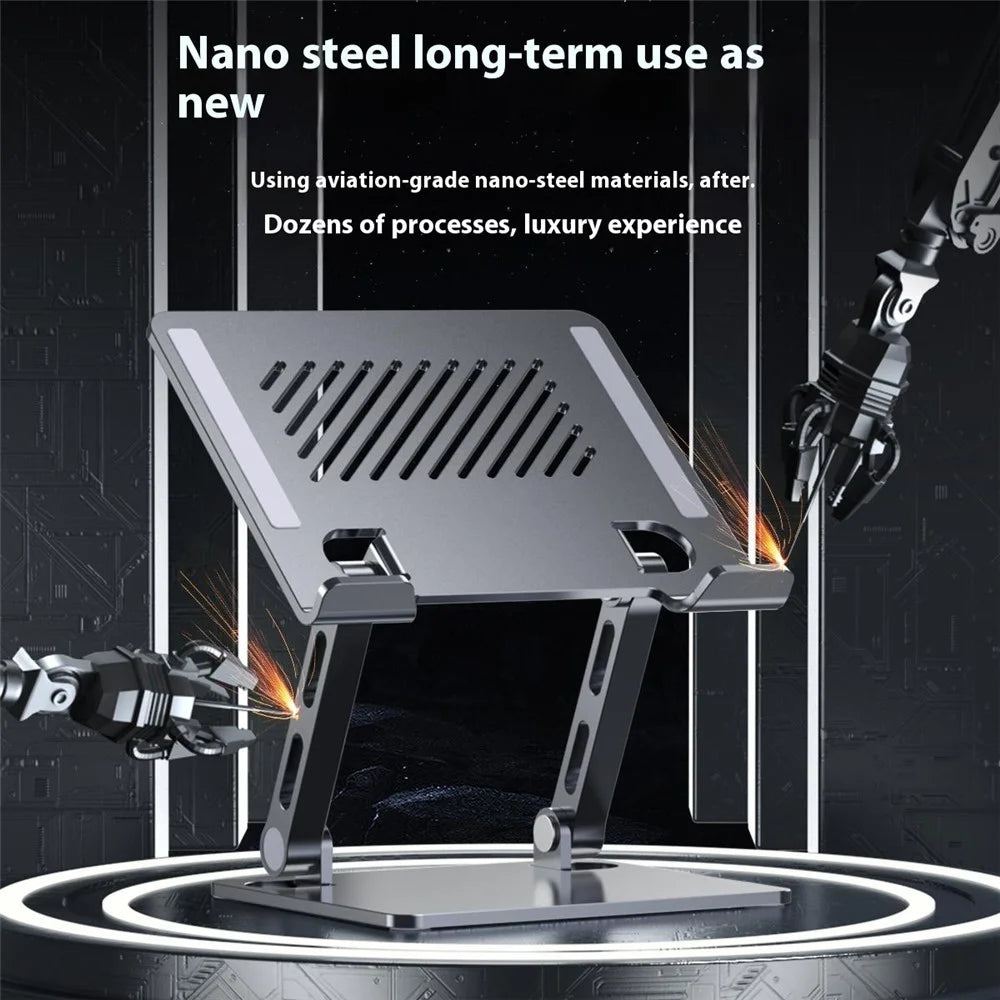 J26S Desktop Universal Tablet Stand Alloy Steel Metal Foldable Height Adjustable Holder - Grey - 5