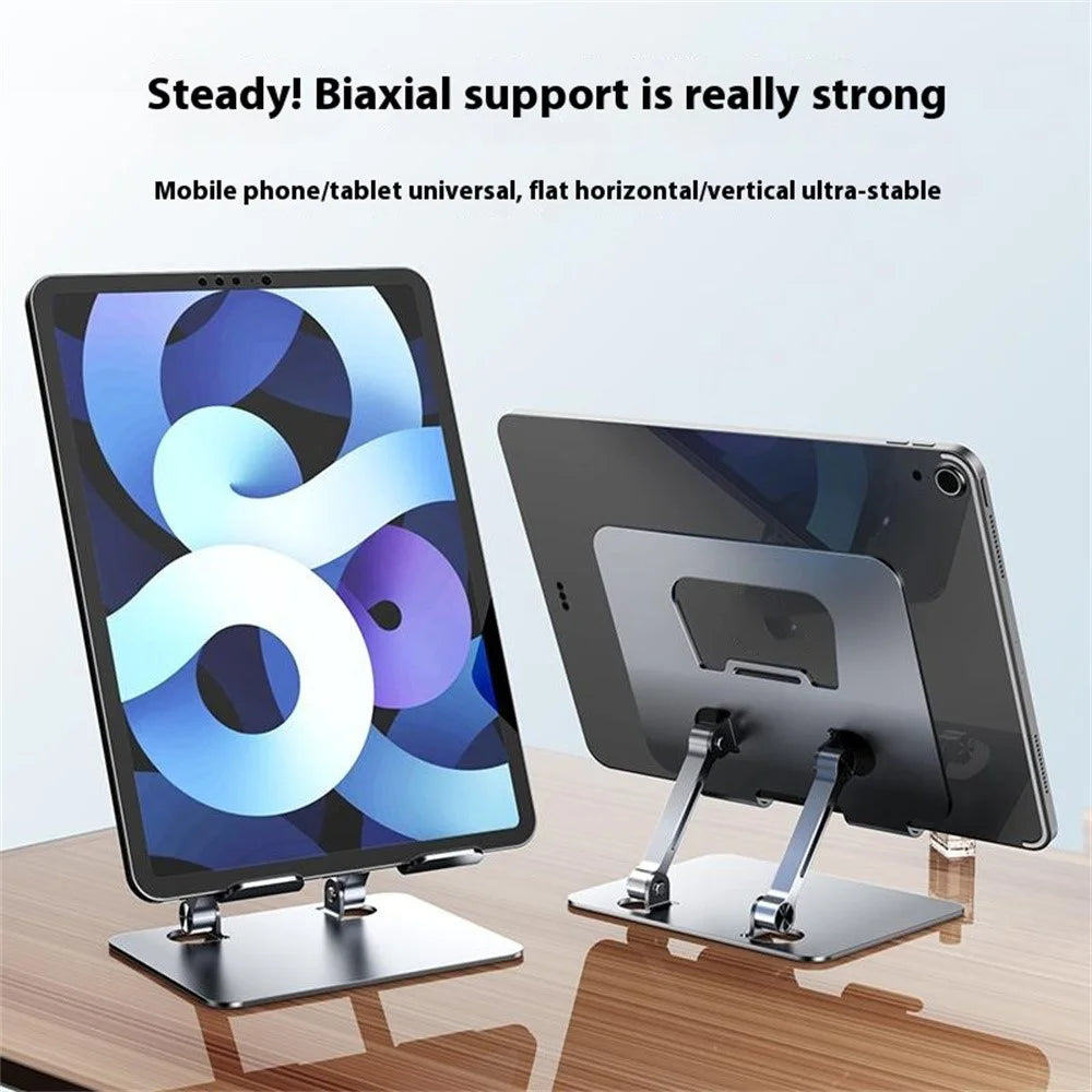 J18S Alloy Steel Live Streaming Phone Tablet Stand 360 Degree Rotation Desktop Holder - Silver - 5