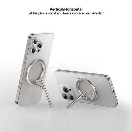 XUNDD XDHO-055 Magnetic Ring Phone Holder Rotating Aluminum Alloy Kickstand Phone Mount - Silver - 2