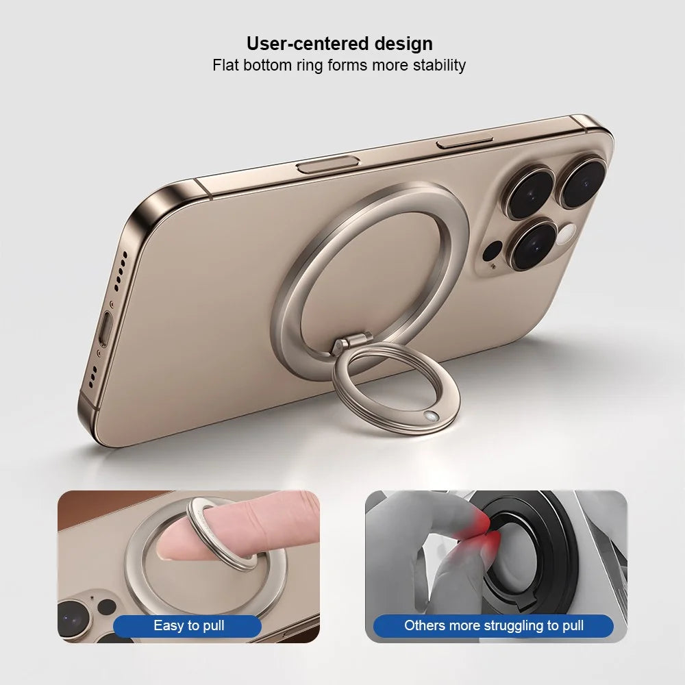 XUNDD XDHO-060 Magnetic Phone Ring Holder Portable Ring Grip Stand Adjustable Kickstand - Silver - 2