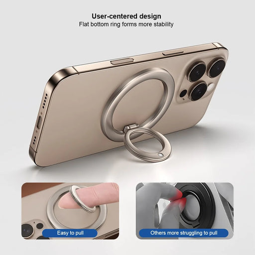 XUNDD XDHO-060 Magnetic Phone Ring Holder Portable Ring Grip Stand Adjustable Kickstand - Silver - 2