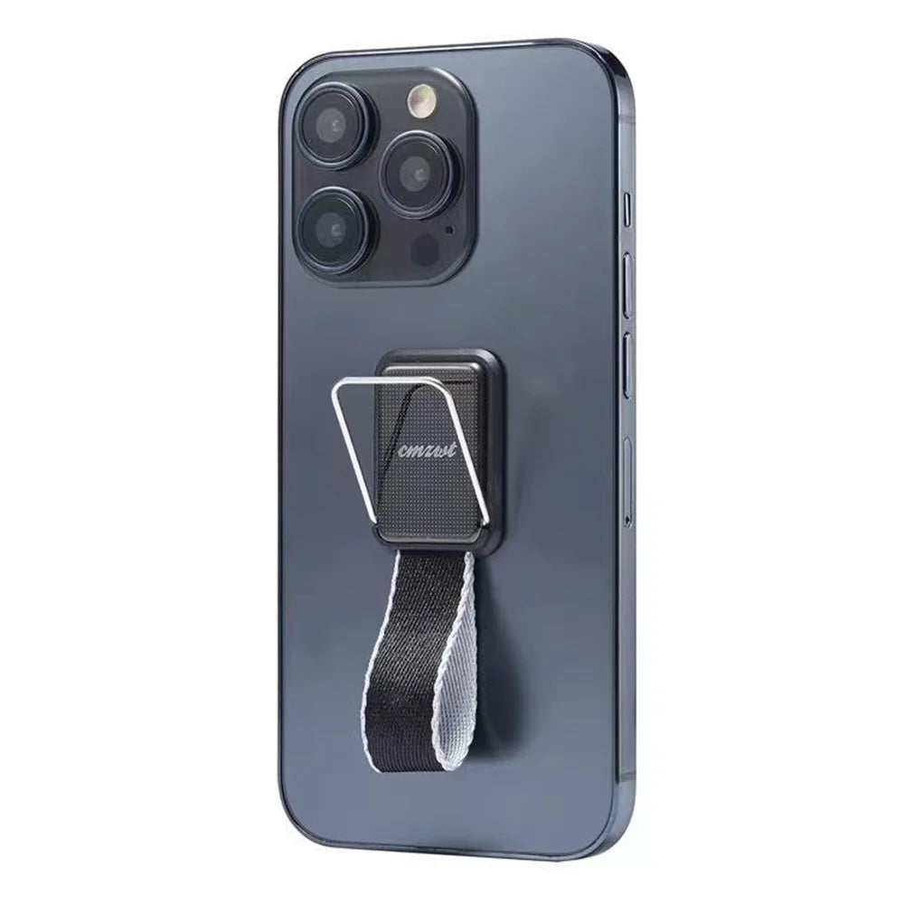 CMZWT CPS-033 Phone Grip Ring Kickstand Anti Drop Cell Phone Back Holder with Strap - Black - 2