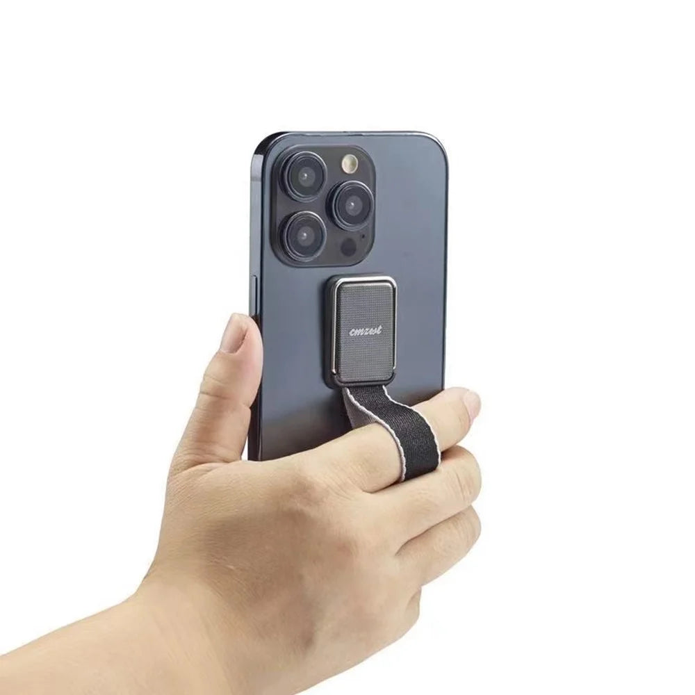 CMZWT CPS-033 Phone Grip Ring Kickstand Anti Drop Cell Phone Back Holder with Strap - Black - 6