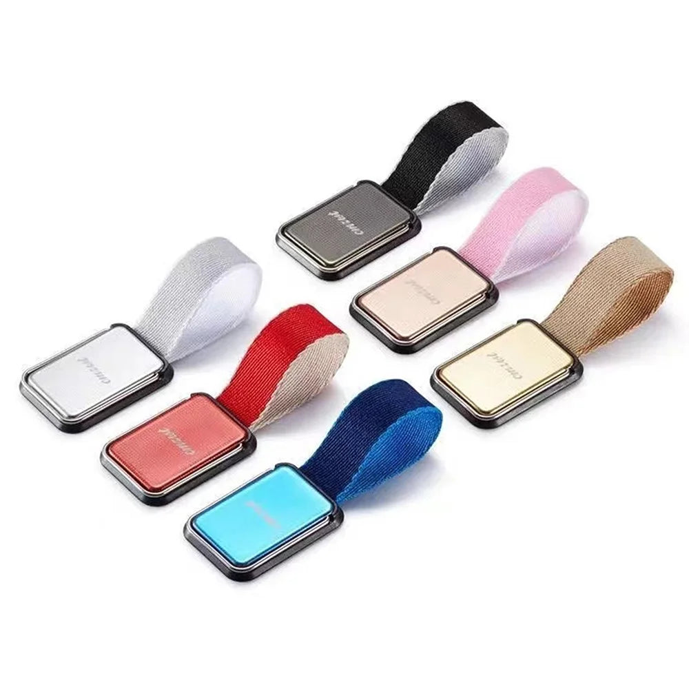 CMZWT CPS-033 Phone Grip Ring Kickstand Anti Drop Cell Phone Back Holder with Strap - Black - 7