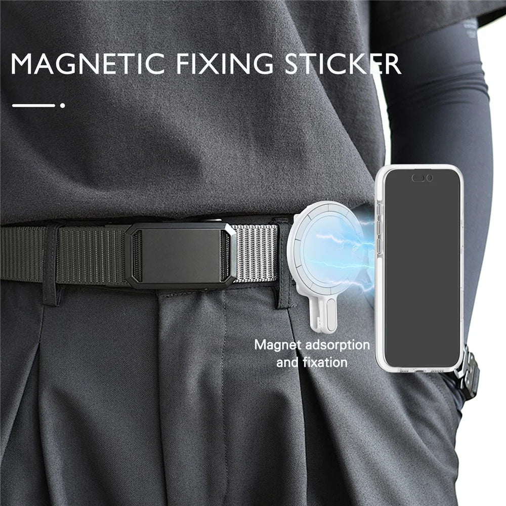 Magnetic Phone Mount Stand Multi-Functional Holder Anti-Drop for Belt Clip / Desktop / Computer Clip - White - 6