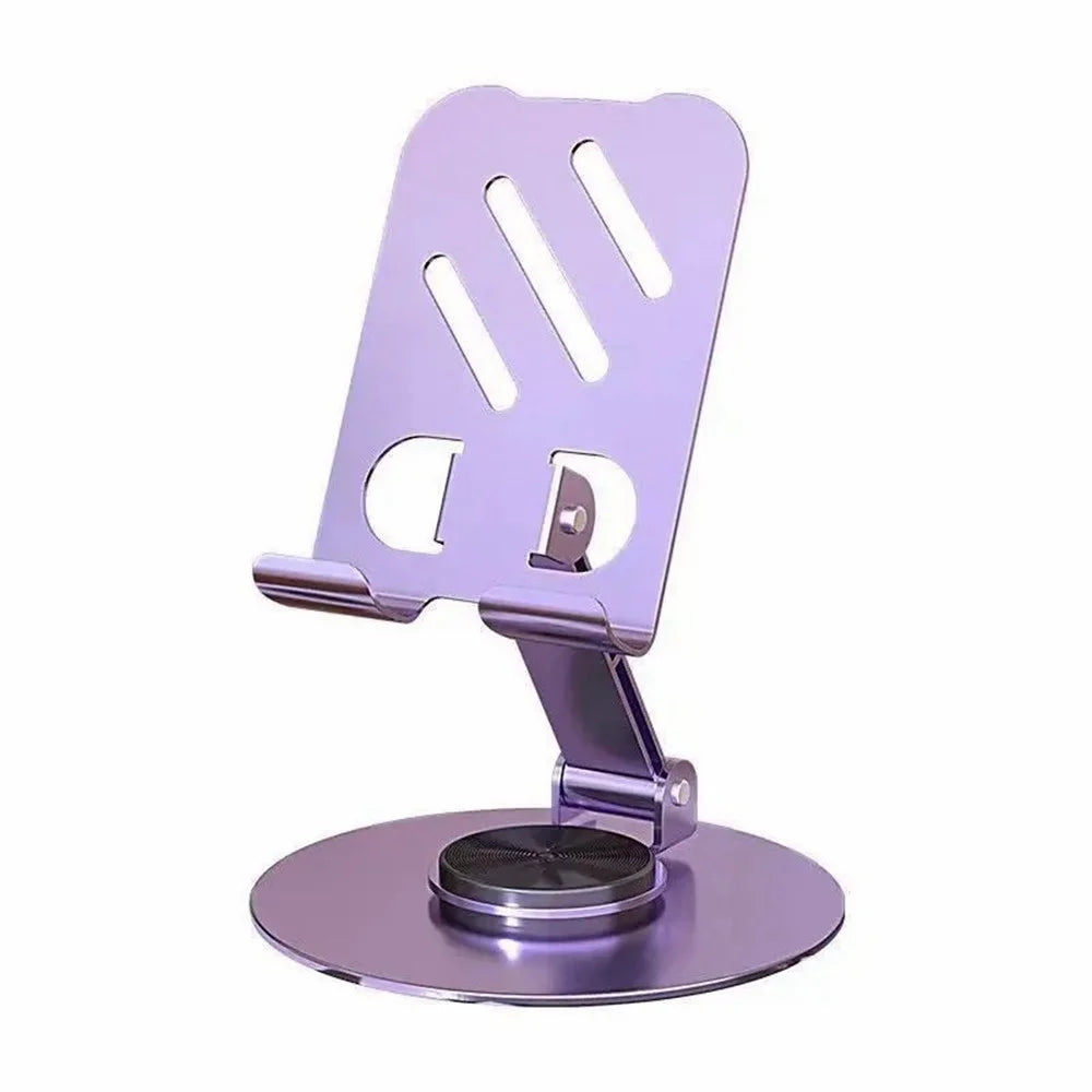 Adjustable Desktop Tablet Phone Holder Foldable 360° Rotating Phone Mount Bracket - Purple - 1