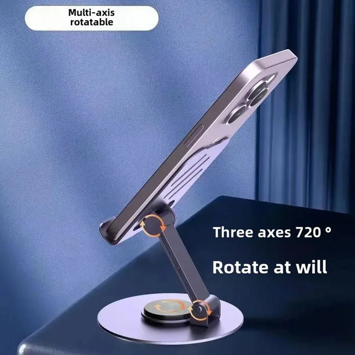 Adjustable Desktop Tablet Phone Holder Foldable 360° Rotating Phone Mount Bracket - Purple - 3