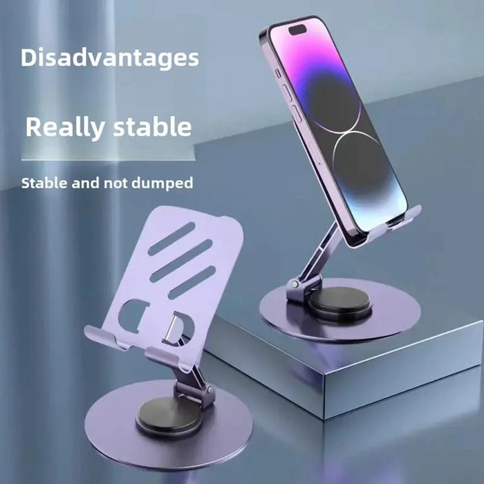 Adjustable Desktop Tablet Phone Holder Foldable 360° Rotating Phone Mount Bracket - Purple - 5