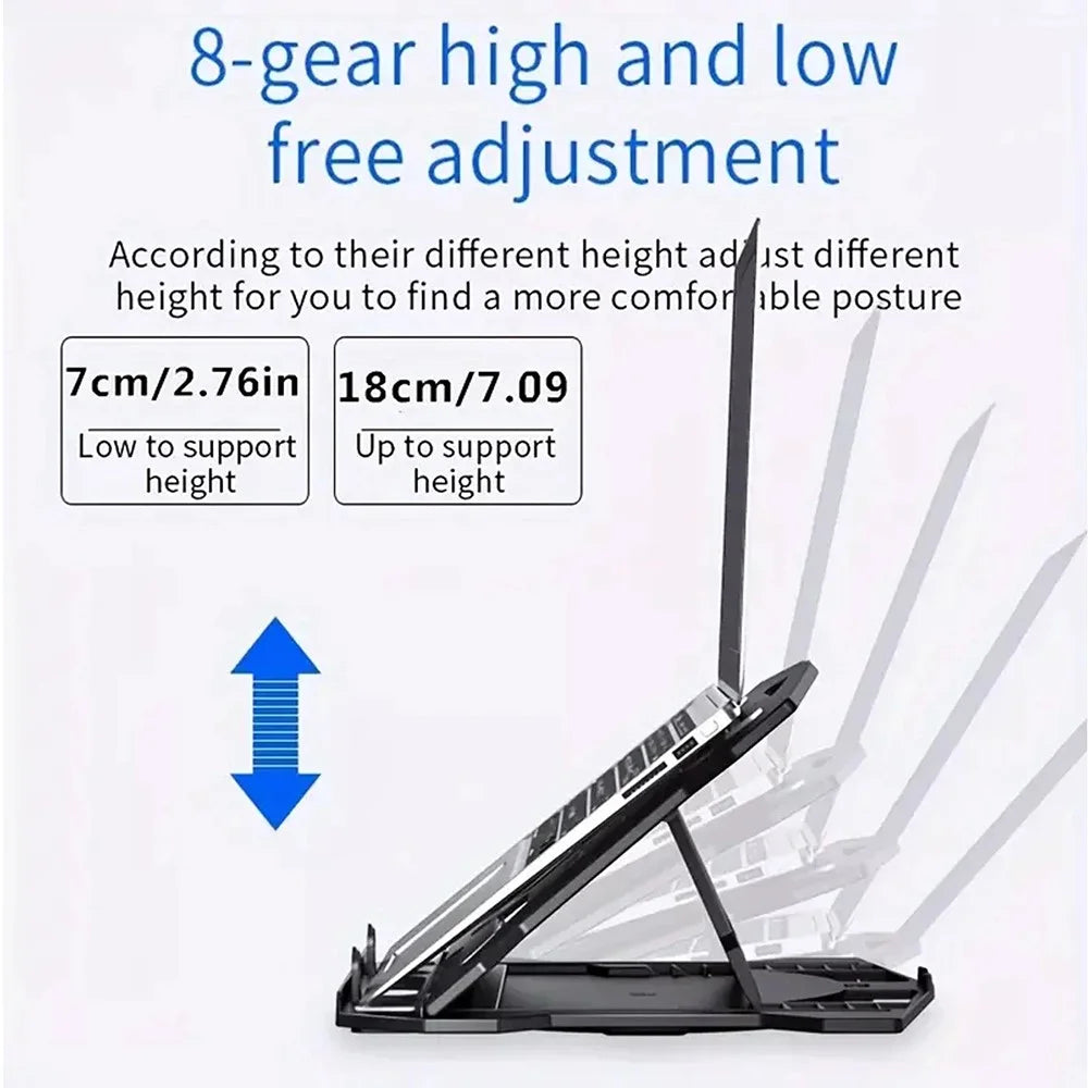 N2 Foldable Laptop Stand with 360° Rotating Base and Phone Holder 8-Level Ergonomic Laptop Riser - 2