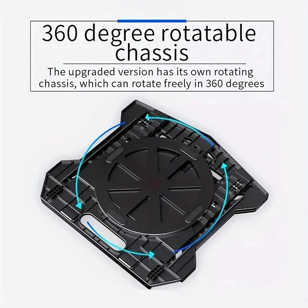 N2 Foldable Laptop Stand with 360° Rotating Base and Phone Holder 8-Level Ergonomic Laptop Riser - 3