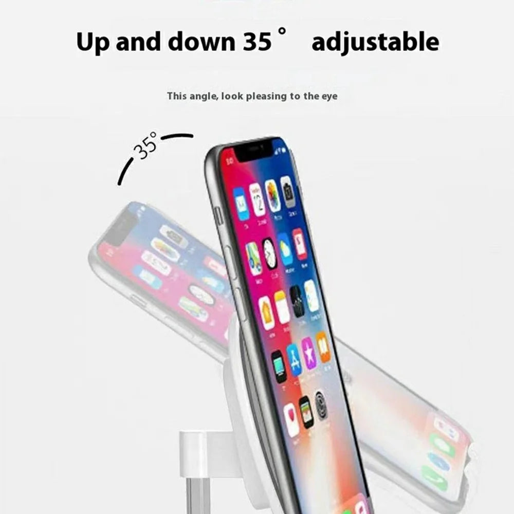 K8 Aluminum Alloy Heart-Shaped Phone Stand Adjustable Angle Foldable Holder for Smartphones / Tablets - White - 4
