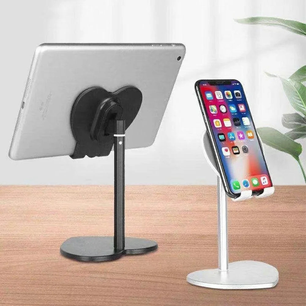 K8 Aluminum Alloy Heart-Shaped Phone Stand Adjustable Angle Foldable Holder for Smartphones / Tablets - White - 5