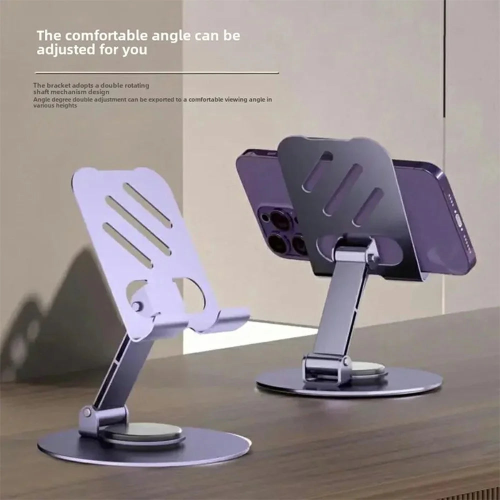 002 Metal Hollow Cooling Stand Rotatable Folding Cell Phone Lazy Bracket for Live Streaming - 5