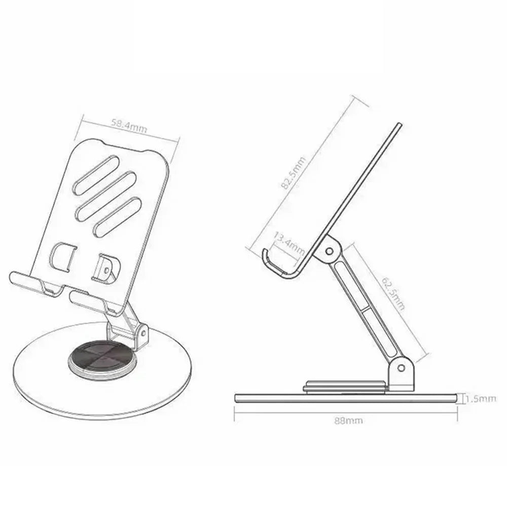 002 Metal Hollow Cooling Stand Rotatable Folding Cell Phone Lazy Bracket for Live Streaming - 6
