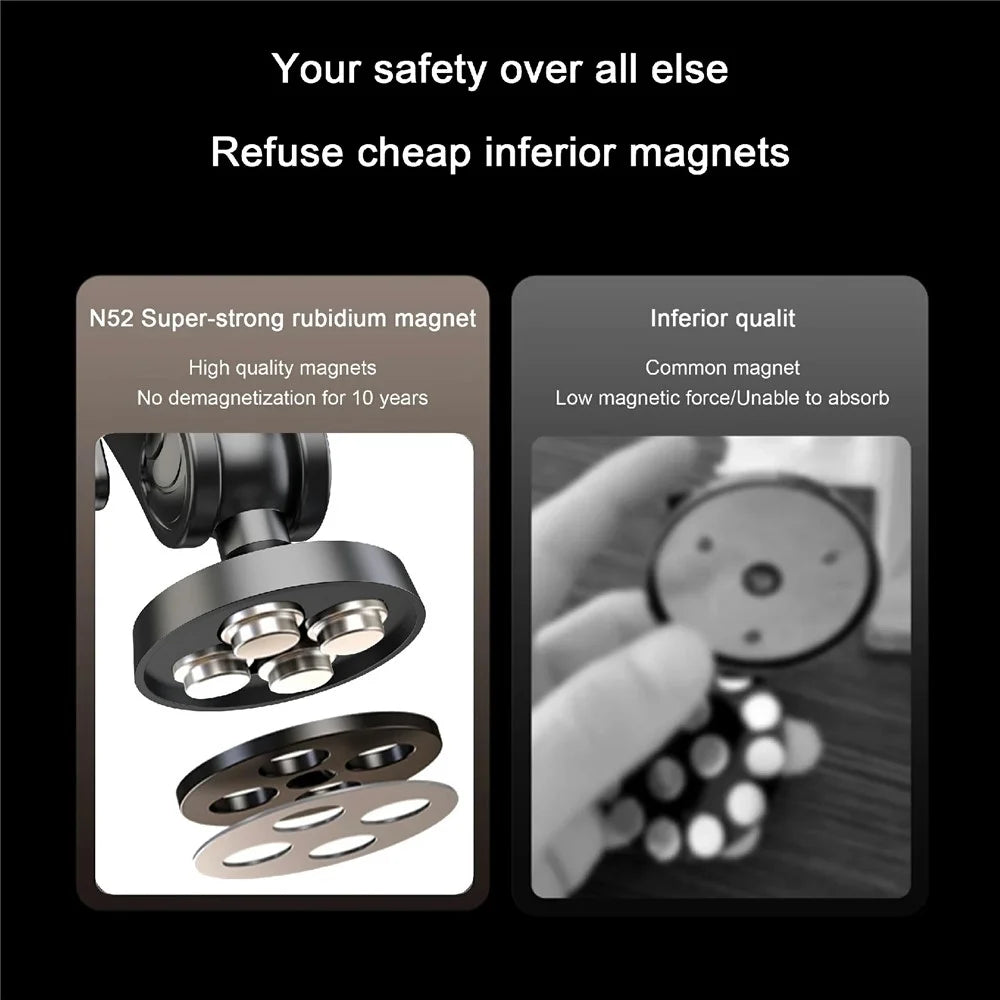 X036 Phone Holder with Magnetic Base Dual Ball Joint Arm Hands Free Bracket - 4