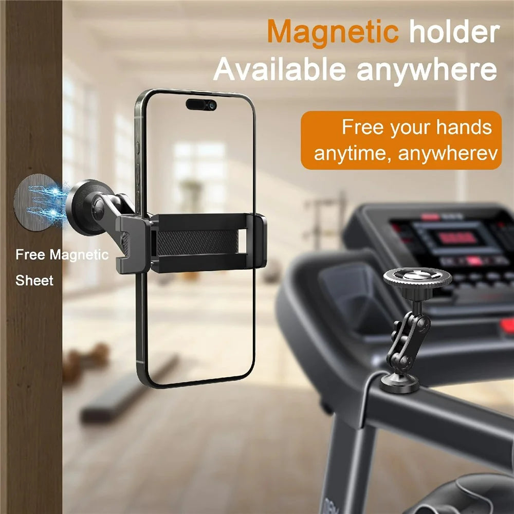 X037 360 Degree Adjustable Cellphone Bracket with Magnetic Base Phone Holder for Gym Equipment - 2