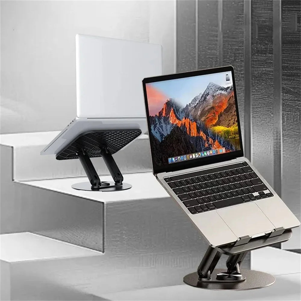 JMARY MK-85 Laptop Tablet Rotatable Foldable Stand Adjustable Dual-Axis Carbon Steel Base Notebook Holder - 3