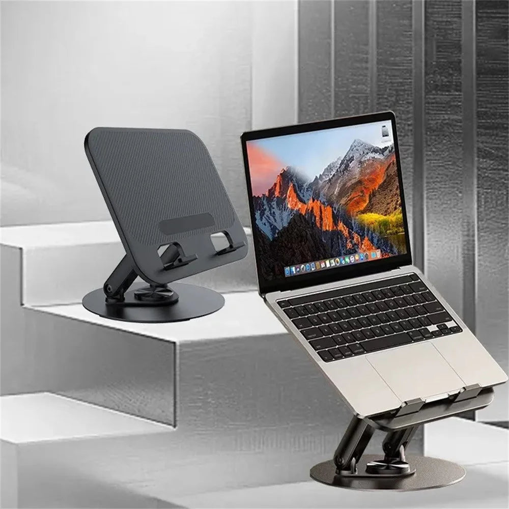 JMARY MK-85 Laptop Tablet Rotatable Foldable Stand Adjustable Dual-Axis Carbon Steel Base Notebook Holder - 4