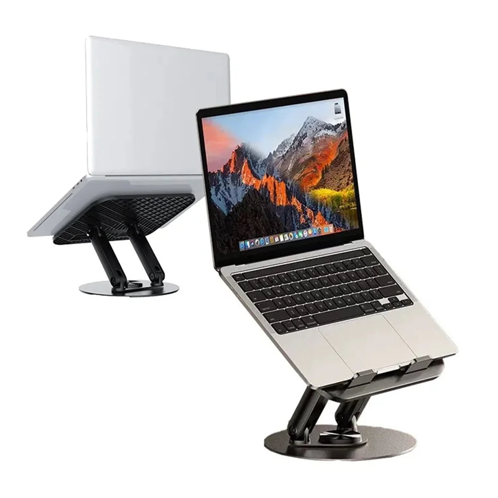 JMARY MK-85 Laptop Tablet Rotatable Foldable Stand Adjustable Dual-Axis Carbon Steel Base Notebook Holder - 6