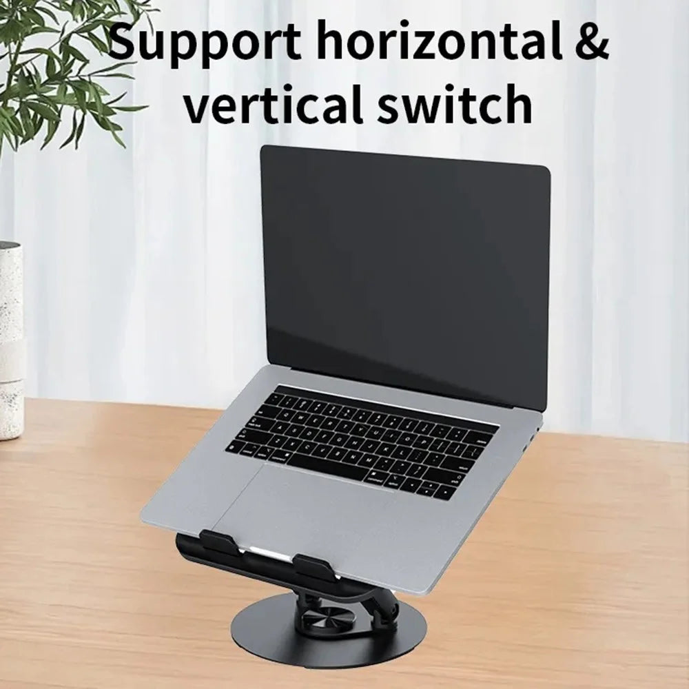 JMARY MK-85 Laptop Tablet Rotatable Foldable Stand Adjustable Dual-Axis Carbon Steel Base Notebook Holder - 7