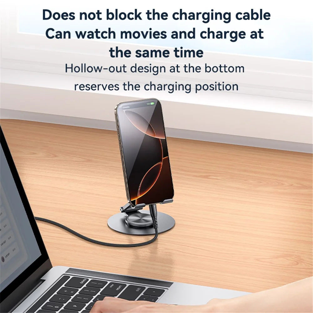 YESIDO C299 Desktop Stand 360 Degree Rotatable Phone Holder Foldable Aluminum Alloy Bracket - 6