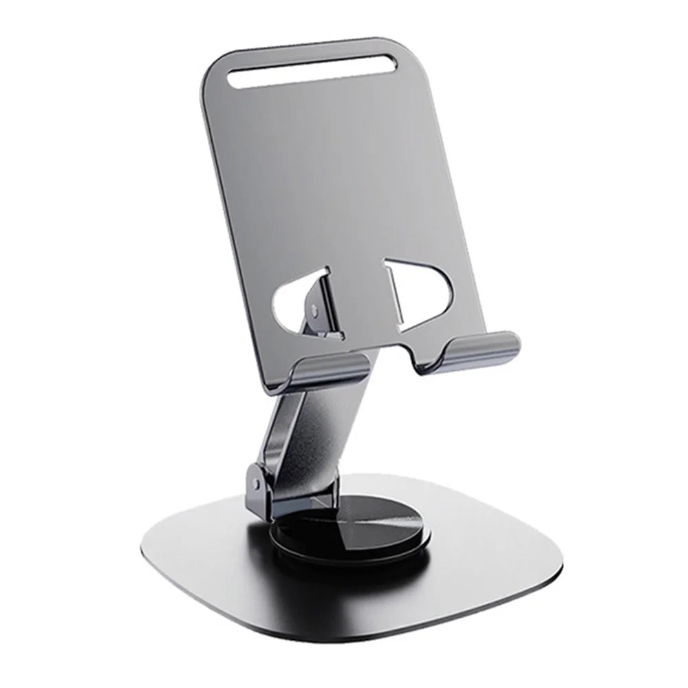 Portable Folding Phone Holder Desktop Stand Carbon Steel 360 Degree Rotation Tablet Bracket - Grey - 1