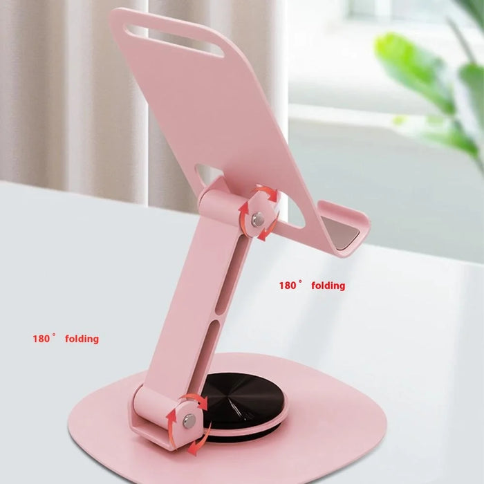 Portable Folding Phone Holder Desktop Stand Carbon Steel 360 Degree Rotation Tablet Bracket - Grey - 3