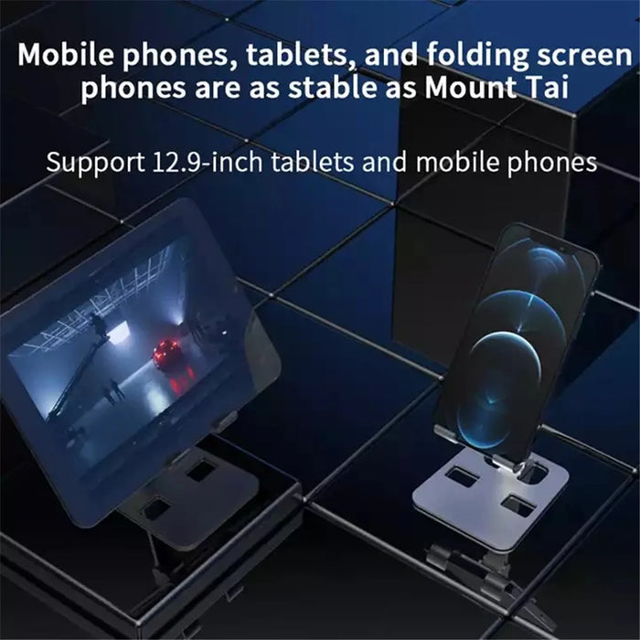 Universal Foldable Desktop Mobile Phone Tablet Holder Bracket Lazy Adjustable Aluminum Alloy Cellphone Stand - 2