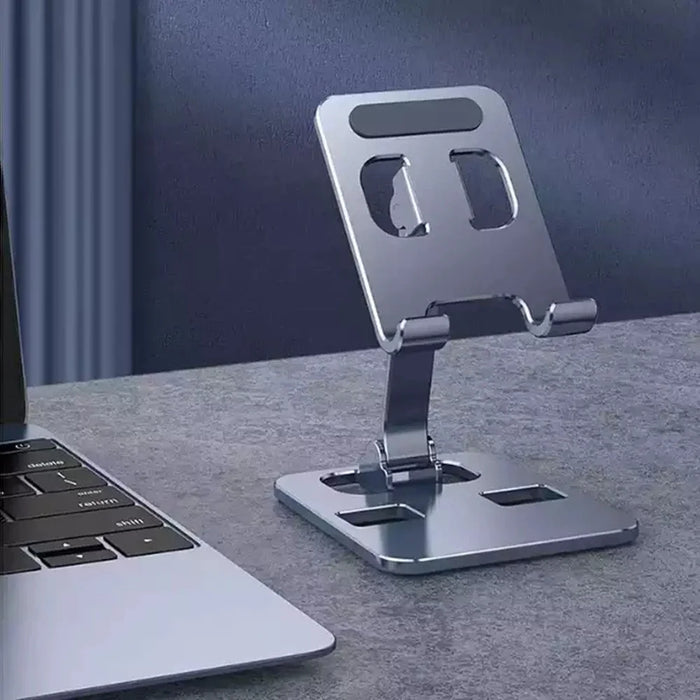 Universal Foldable Desktop Mobile Phone Tablet Holder Bracket Lazy Adjustable Aluminum Alloy Cellphone Stand - 6