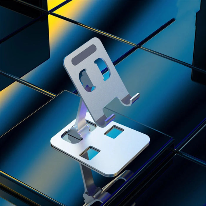 Universal Foldable Desktop Mobile Phone Tablet Holder Bracket Lazy Adjustable Aluminum Alloy Cellphone Stand - 7