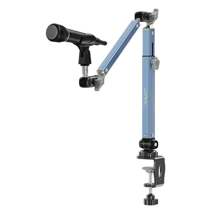 LANPARTE B-DMS-01 Clip On Heavy Duty Microphone Holder Three Sections Adjustable Boom Arm Stand - Blue - 2
